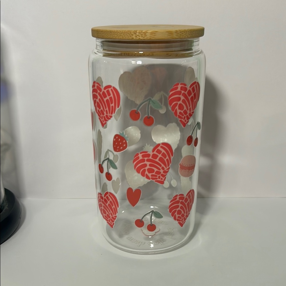 Heart glass cup